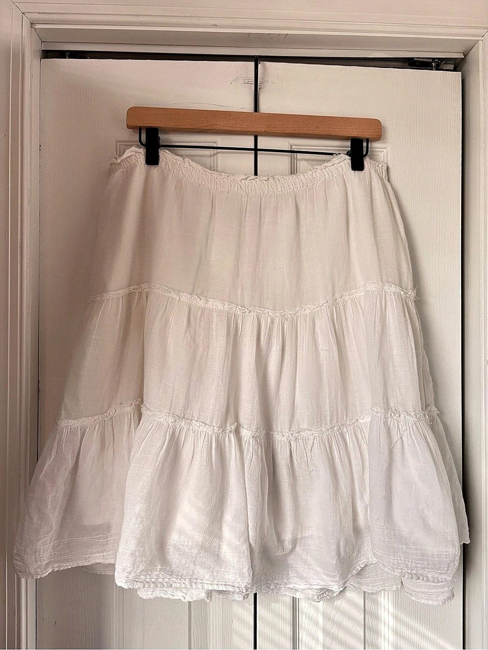 Gap Tiered Cotton Skirt in White Size M/L